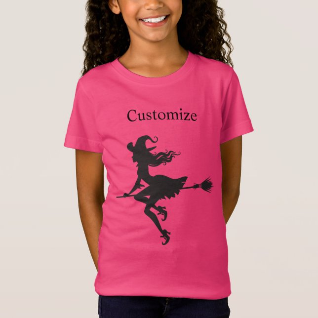 T-Shirt Sorcière à cheval Broom Halloween (Devant)
