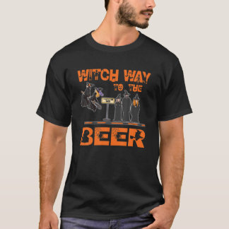 T-shirt Sorcière À La Bière - Drôle Halloween