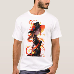 T-shirt 🔥 Sorcière Anime & Papillons de Feu 🦋