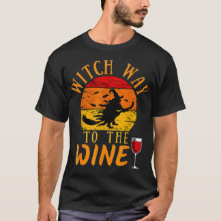 T-shirt Sorcière Au Vin Drôle Halloween Vin W