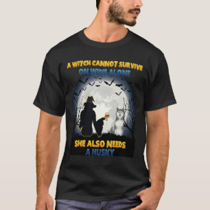 T-shirt Sorcière Au Vin Elle A Besoin D'Une Idée Halloween