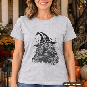 T-shirt Sorcière avec illustration gothique vintage de ch