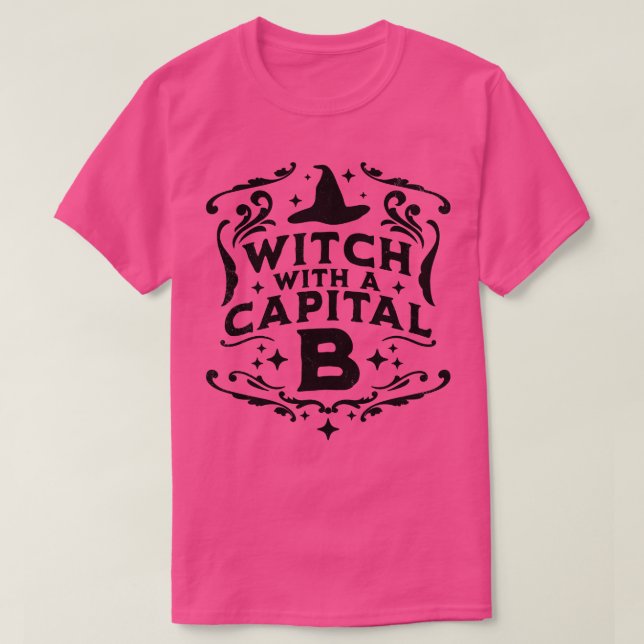 T-shirt Sorcière Avec Une Capitale B Halloween Witch Retro (Design devant)
