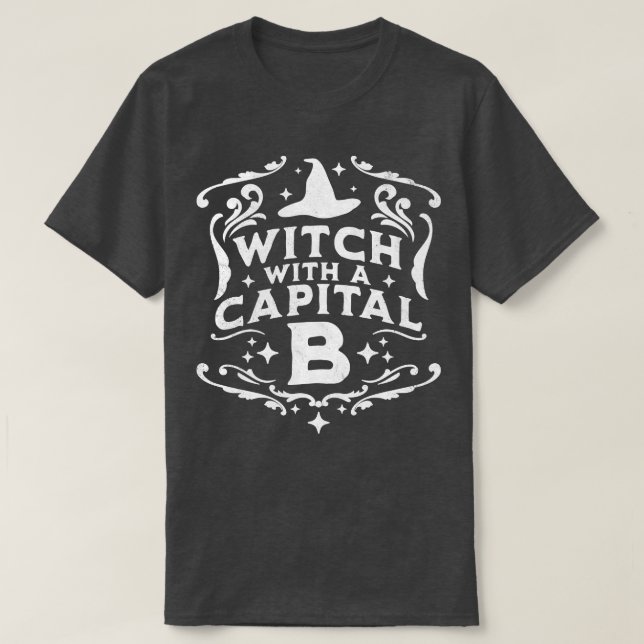 T-shirt Sorcière Avec Une Capitale B Halloween Witch Retro (Design devant)