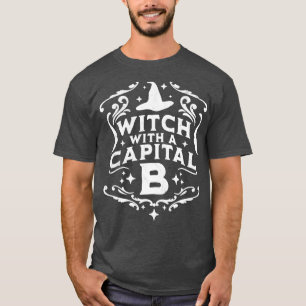 T-shirt Sorcière Avec Une Capitale B Halloween Witch Retro