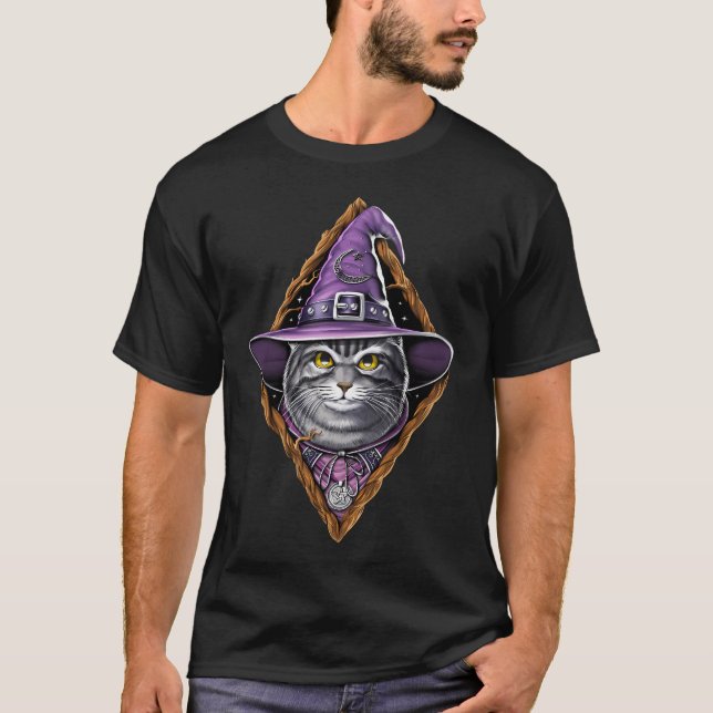 T-shirt Sorcière chat (Devant)