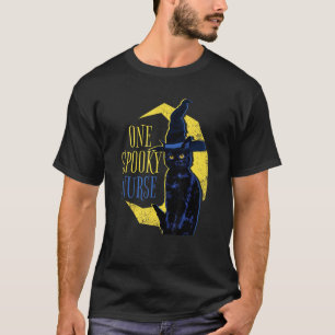 T-shirt Sorcière Chat Noir Un Halloween Infirmière Effraya