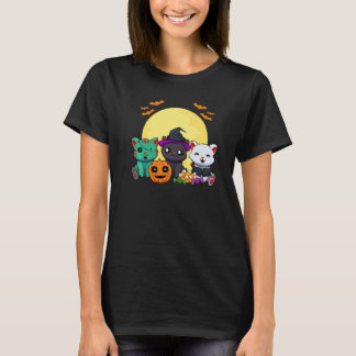 T-shirt Sorcière Chat Zombie Vampire Paresseux Déguisement