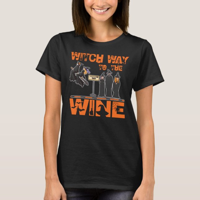 T-shirt Sorcière Chemin À Vins Sorcières Et Potions Drôle  (Devant)