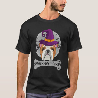 T-shirt Sorcière Chien En Gros Brouillard Ou Traiter Chien