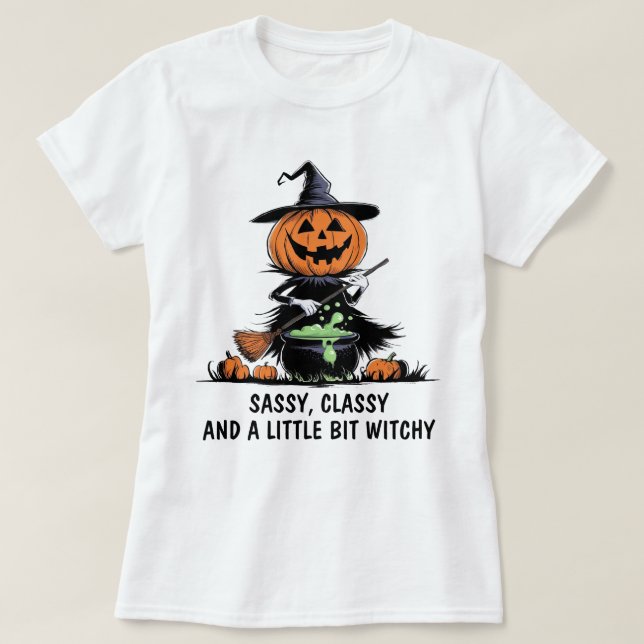 T-shirt Sorcière citrouille (Design devant)