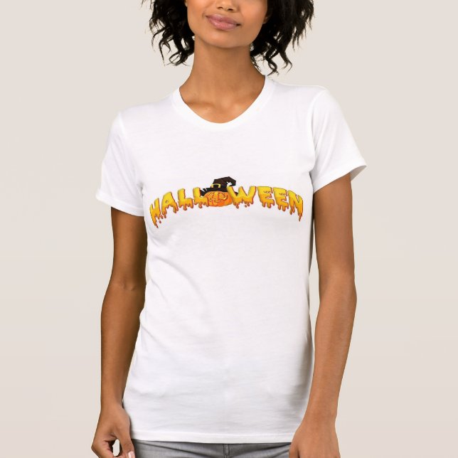 T-shirt Sorcière citrouille d'Halloween (Devant)