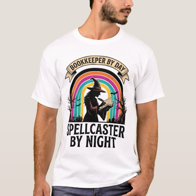 T-shirt Sorcière Comptable Rétro Halloween Comptabilité De (Devant)