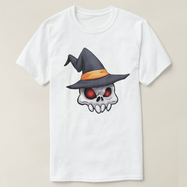 T-shirt Sorcière crâne Evil Déplaisant Halloween (Design devant)