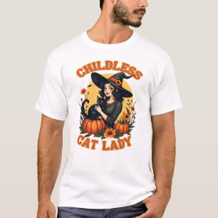 T-shirt sorcière dame aux chats sans enfants - chat noir d