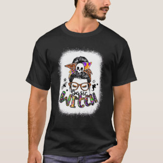 T-shirt Sorcière de base Messy Bun Femmes Tie Dye Leopard