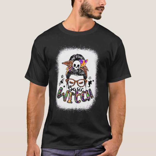 T-shirt Sorcière de base Messy Bun Femmes Tie Dye Leopard  (Devant)