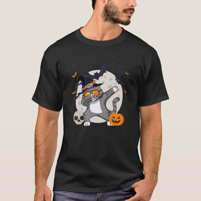 T-shirt Sorcière de chat Dabbing (Devant)