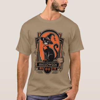 T-shirt Sorcière de chat noir classique des années 1920