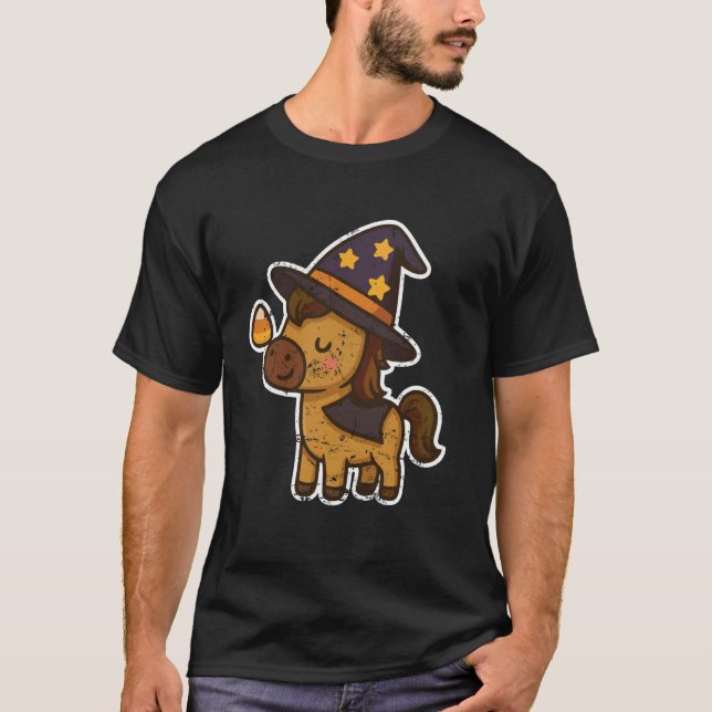 T-shirt Sorcière de cheval avec du maïs sucré (Devant)