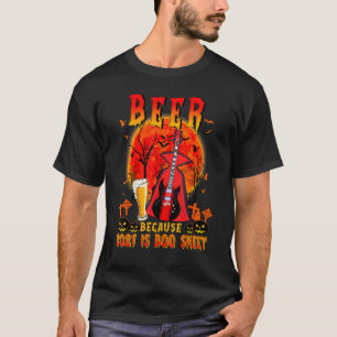 T-shirt Sorcière de guitare électrique Beer Boo dit jeu de