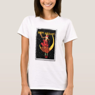 T-shirt Sorcière de Halloween nostalgique et son chat