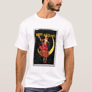T-shirt Sorcière de Halloween nostalgique et son chat