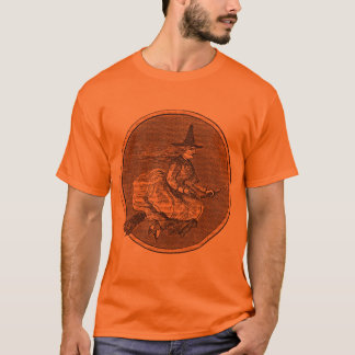 T-shirt Sorcière de Halloween sur un balai
