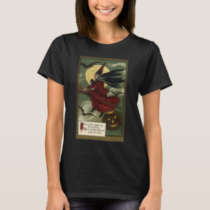 T-shirt Sorcière de Halloween vintage chevauchant un balai
