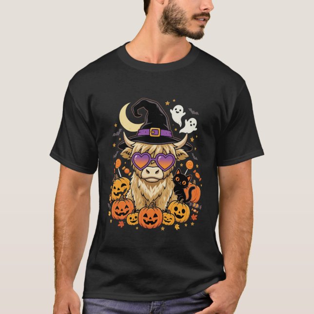T-shirt Sorcière de la fête de l'Halloween de citrouille d (Devant)