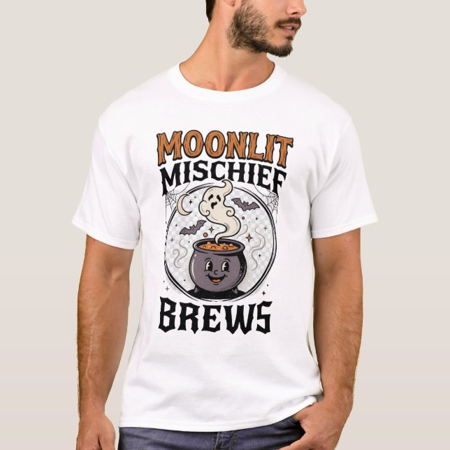 T-shirt Sorcière de la Lune de la Malice d'Halloween (Devant)