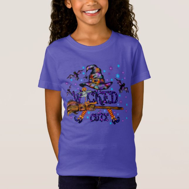 T-Shirt Sorcière de l'Halloween mignonne (Devant)