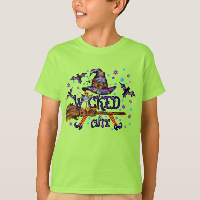 T-shirt Sorcière de l'Halloween mignonne (Devant)