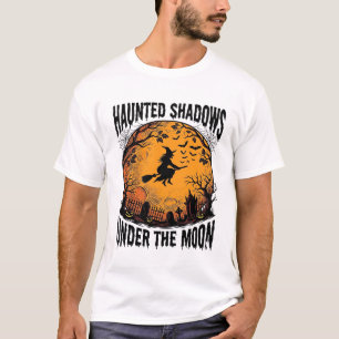 T-shirt Sorcière de Lune d'Halloween Chemise de Nuit Vinta