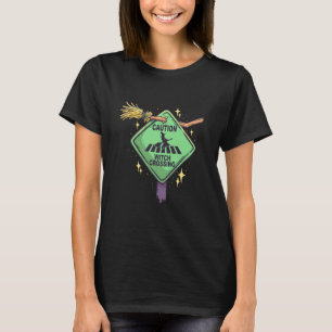 T-shirt Sorcière de prudence Traverser la sorcière volante