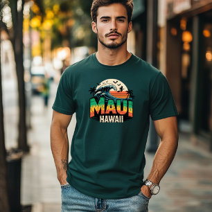 T-shirt Sorcière de surf sur Broom Maui Hawaii Halloween