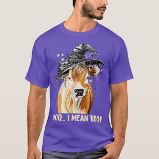 T-shirt Sorcière de vache drôle Halloween Moo I Mean Boo -