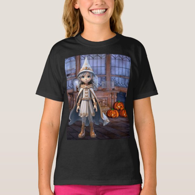 T-shirt Sorcière d'Halloween. (Devant)