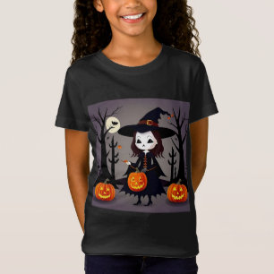 T-Shirt Sorcière d'Halloween avec citrouilles