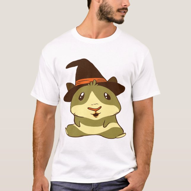 T-shirt Sorcière d'Halloween de porc de Guinée (Devant)