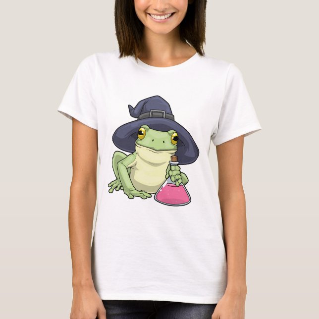 T-shirt Sorcière d'Halloween grenouille (Devant)