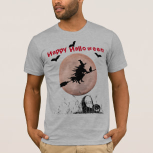 T-shirt Sorcière d'Halloween gris