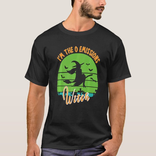 T-shirt Sorcière d'Halloween Net 0 Émissions (Devant)