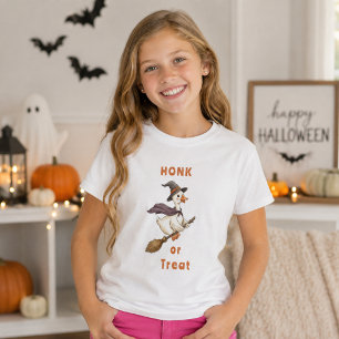 T-shirt Sorcière d'Halloween Oie Coin-coin ou Friandise Fi