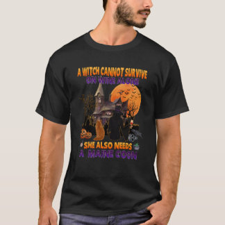 T-shirt Sorcière D'Halloween Sur Le Vin Et Drôle Maine Coo