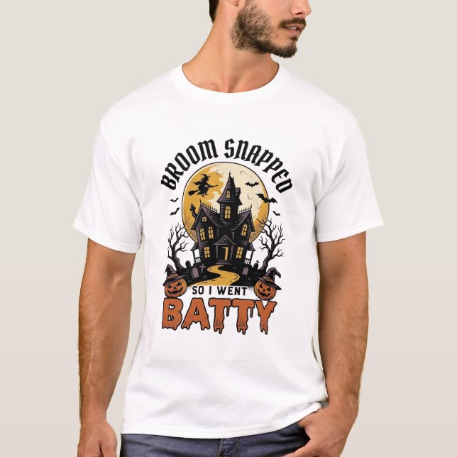 T-shirt Sorcière drôle Halloween Maison hantée Graphique C (Devant)