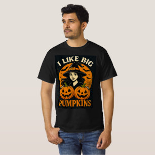 T-shirt Sorcière drôle “J'aime les grosses citrouilles” Ar