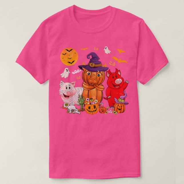 T-shirt Sorcière drôle Mummy Cochon Amant Fermier Hallowee (Design devant)