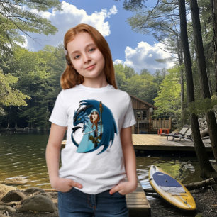 T-shirt  Sorcière du Dragon Bleu Flocons de Neige