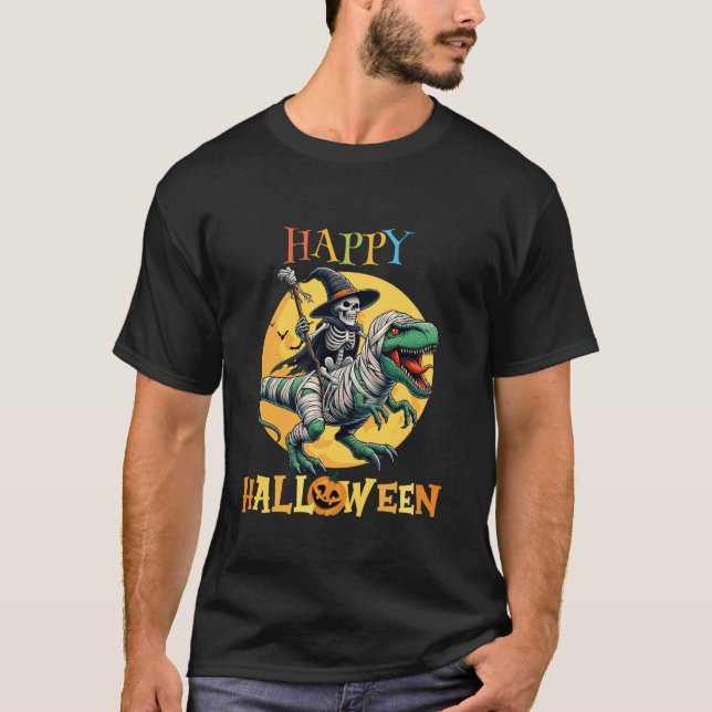 T-shirt Sorcière effrayant Monter maman Dinosaur T Rex Hap (Devant)